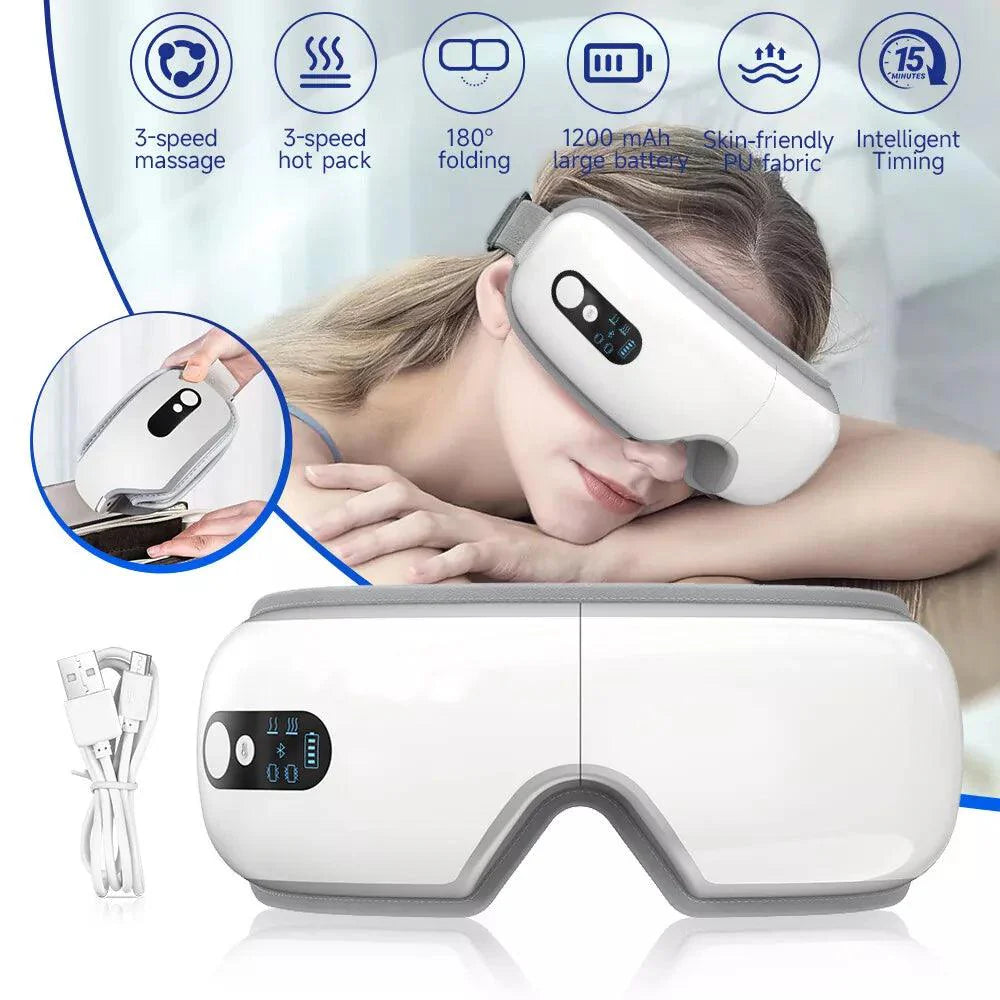 Electric Eye Massager - Rechargeable Eye Therapy Mask with Hot Compress/Air Pressure/Bluetooth Music and 5 Working Modes Personal Care - Tophatter Daily Deals