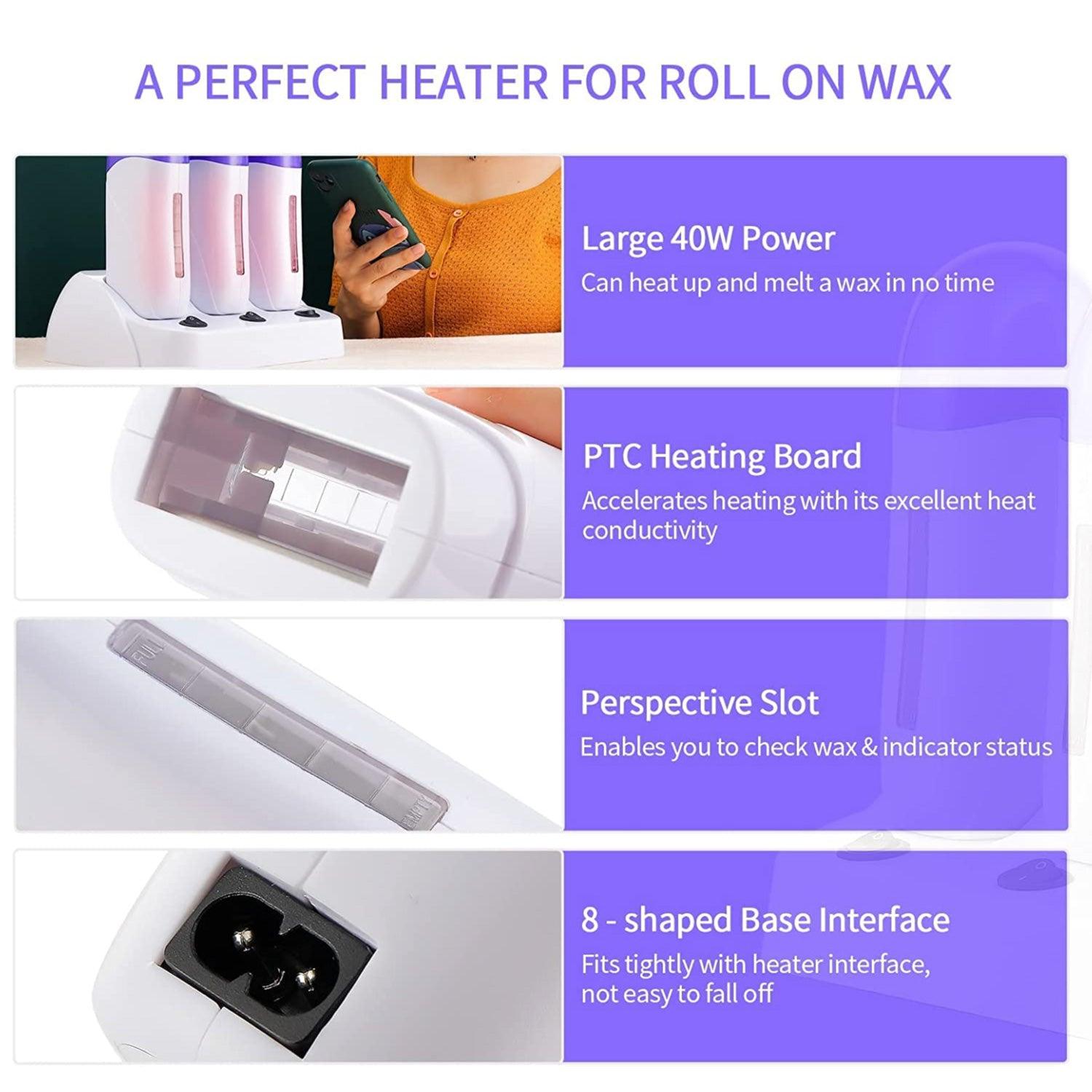 Waxing Roller Machine - Electric Wax Roller Heater Depilatory Roll On Wax Brazilian Waxing Warmer for Women Men, Safe Painless, UK Plug Health & Beauty - Tophatter Daily Deals