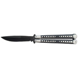Diamond Grip Balisong Grippy Butterfly Knife w/ Spring Latch - Asst. colors Black Knife-Balisong - Tophatter Daily Deals