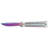 Diamond Grip Balisong Grippy Butterfly Knife w/ Spring Latch - Asst. colors Rainbow Knife-Balisong - Tophatter Daily Deals