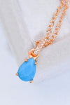 Teardrop Turquoise 4-Prong Pendant Necklace Necklaces - Tophatter Daily Deals