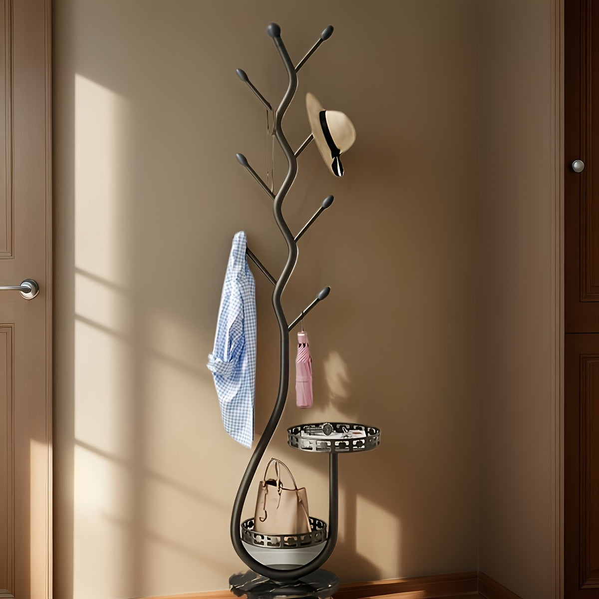 Freestanding Metal Coat Rack with Branch Hooks Closet Organisers & Garment Racks - Tophatter Daily Deals