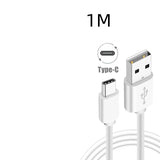 Black Fast Charging Cable Charger Adapter White TypeC data 0 - Tophatter Daily Deals