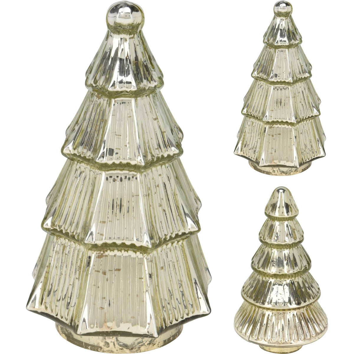 Gold Glass Christmas Tree | Freestanding Mottled Gold Tree Ornament - 20cm Ornament - Tophatter Daily Deals