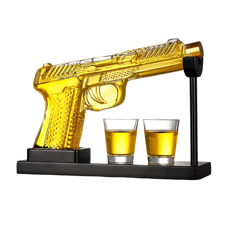 Gun Whiskey Decanter Set with Shot Glasses Kitchen Appliances - Tophatter Daily Deals