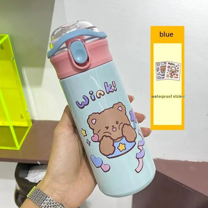 Outdoor Portable Cartoon Double Layer Drink Cup Light Blue 480ml 16 oz Humidifier - Tophatter Daily Deals