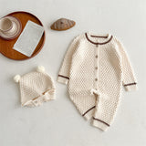 Baby Winter Checkerboard One-piece Newborn Winter Sweater Khaki 0 - Tophatter Daily Deals