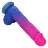 Naughty Bits Ombré Hombre XL Vibrating Dildo in Pink and Blue with Glitter Finish > Vibrators > Realistic Vibrators - Tophatter Daily Deals