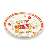 Round Ceramic Christmas Plate | Festive Serving Dish Christmas Snack Plate 20cm Plate - Tophatter Daily Deals
