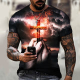 3D Printing Hip Hop Loose Short Sleeve Streetwear Plus Size Men's Knitwear Gray 0 - Tophatter Daily Deals