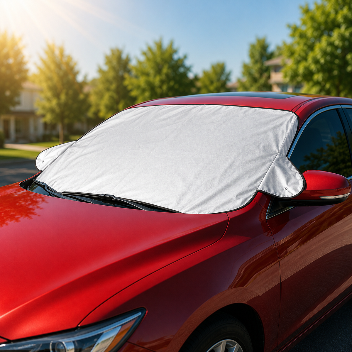 Reversible Car Windshield Protector for Winter Snow & Summer Heat Automotive - Tophatter Daily Deals