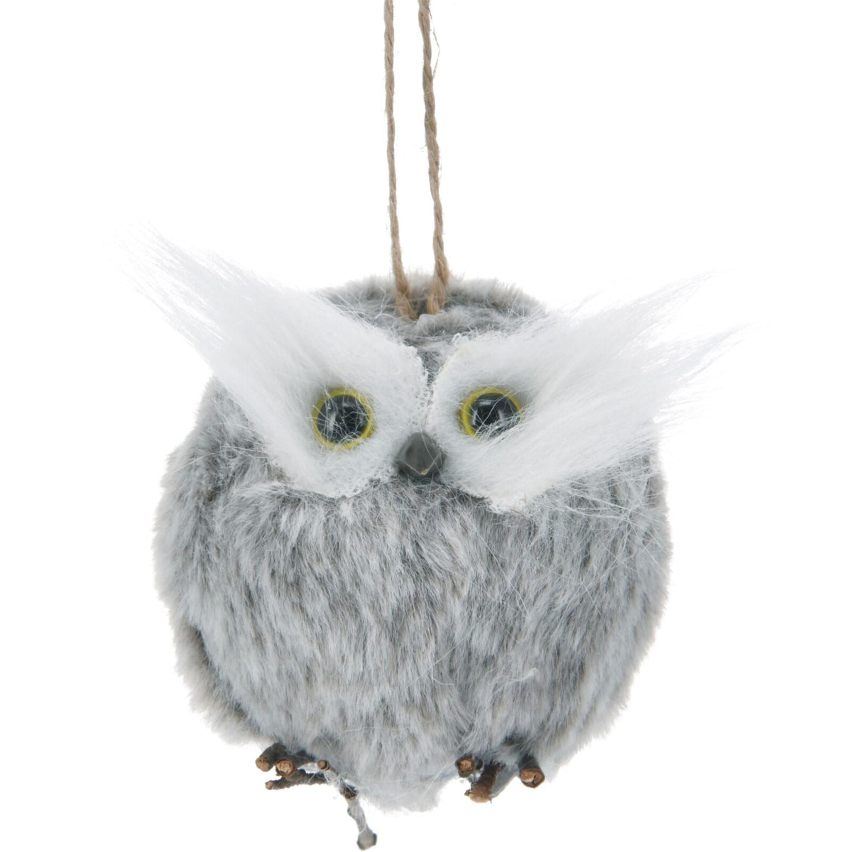 Fluffy Owl Christmas Tree Bauble | Woodland Bird Ornament Hanging Decoration 6cm Baubles - Tophatter Daily Deals