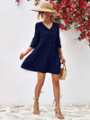 V-Neck Flare Sleeve Mini Dress Casual Dresses - Tophatter Daily Deals