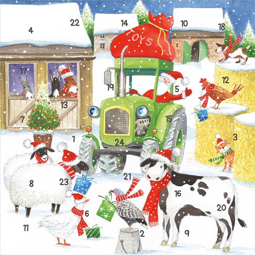 Christmas on the Farm Advent Calendar Greetings Card | Christmas Advent Calendar Advent Calendar - Tophatter Daily Deals