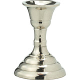 Silver Metal Candlestick | Silver Effect Short Candle Holder Stand - 8cm Candlestick - Tophatter Daily Deals