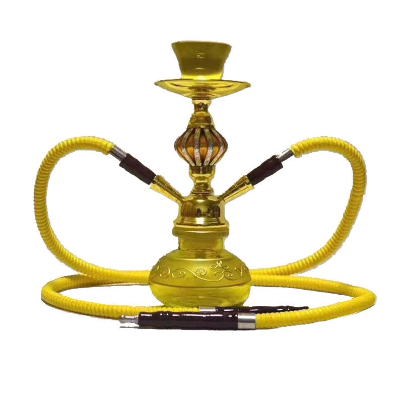 Bar Ktv Hookah Full Set Bar Arabian Culture Water Pipe Double Pipe Pipe Yellow 0 - Tophatter Daily Deals