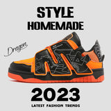 Breathable Versatile Niche Original Leisure Board Shoes Thick Bottom Non-slip Black Orange 0 - Tophatter Daily Deals