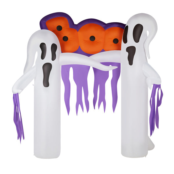 9.8ft White Ghost Arch Inflatable Halloween Yard Decor 3D Changing Face Moving Picture Frame - Tophatter Daily Deals
