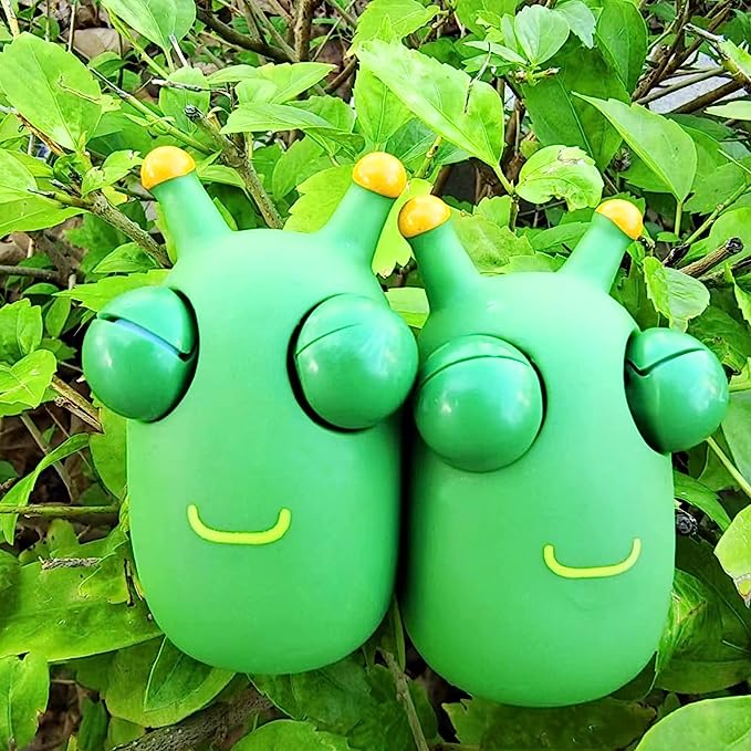 12PCS Funny Grass Worm Pinch Toy, Green Eye Bouncing Worm Squeeze Toy, Novelty Fun Squeeze Stress Relief Toys For Adults Kids Gift Cool Gadgets 5 - Tophatter Daily Deals