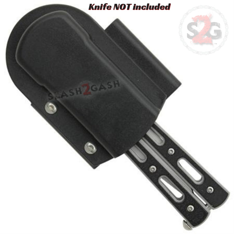 Universal Butterfly Knife Sheath ABS Holster w/ Belt Attachment Knife-Accessory - Tophatter Daily Deals