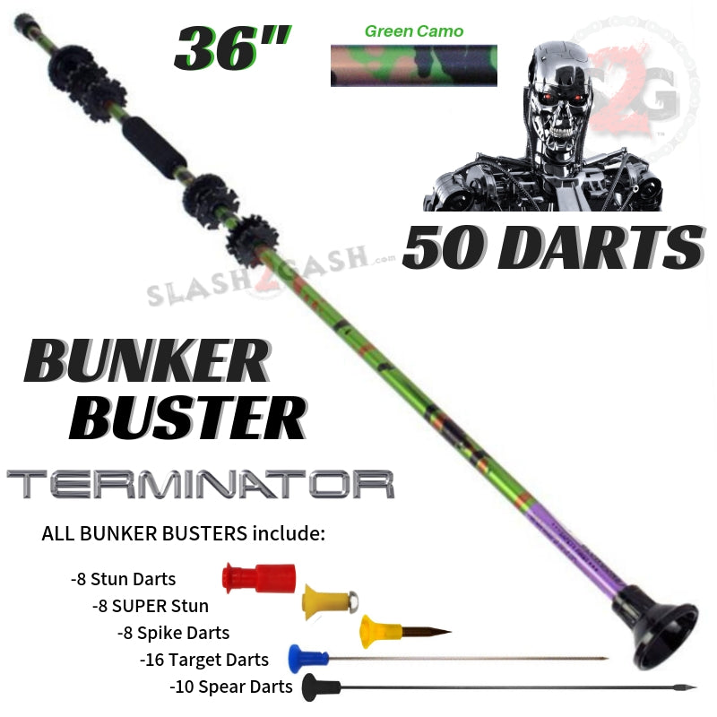 Terminator 36" Blowgun .40 cal LOADED w/ 50 Darts - Green Camo Blowgun - Tophatter Daily Deals