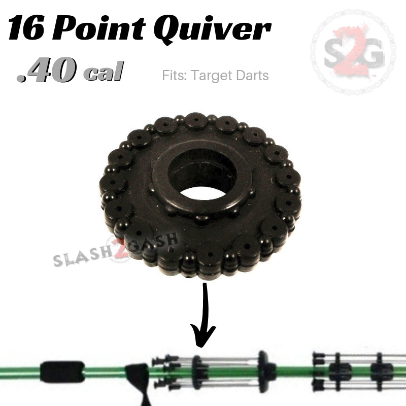 16 Point Quiver .40 Caliber Blowgun Accessory - Fits Target Darts Blowgun Darts/Accessories - Tophatter Daily Deals