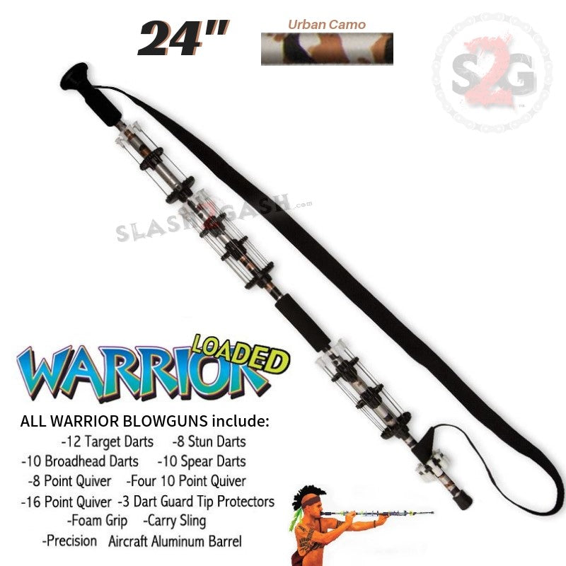 Warrior 24" Blowgun .40 cal LOADED w/ 40 Darts - Urban Camo Blowgun - Tophatter Daily Deals