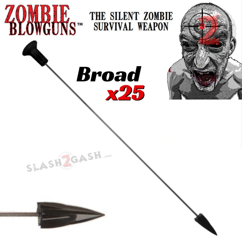 Zombie Blowgun Darts .40 Caliber - 5 Styles x25 count/pcs Broadhead 25 pack Blowgun Darts/Accessories - Tophatter Daily Deals