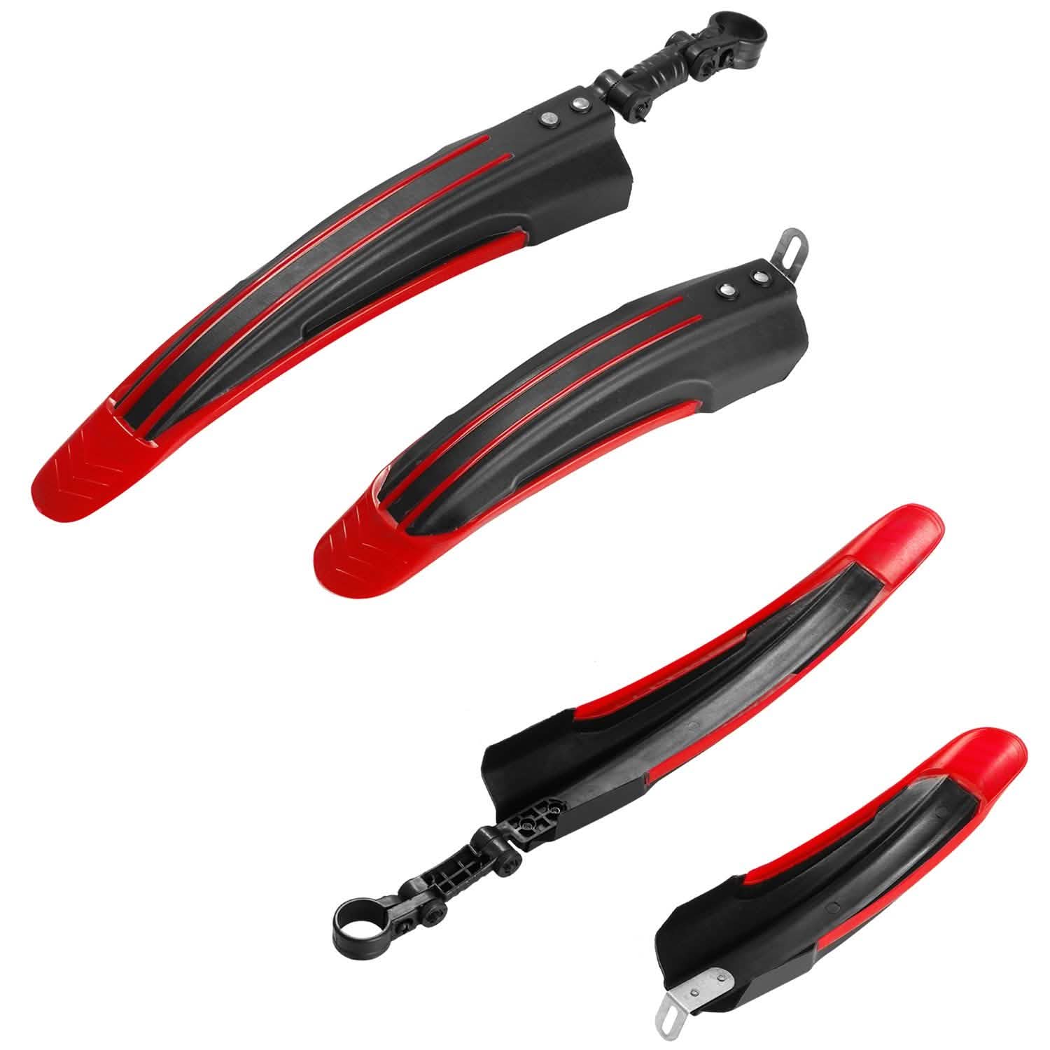 Bicycle Fender Set Adjustable Mudguards Red Outdoor Recreation - Tophatter Daily Deals