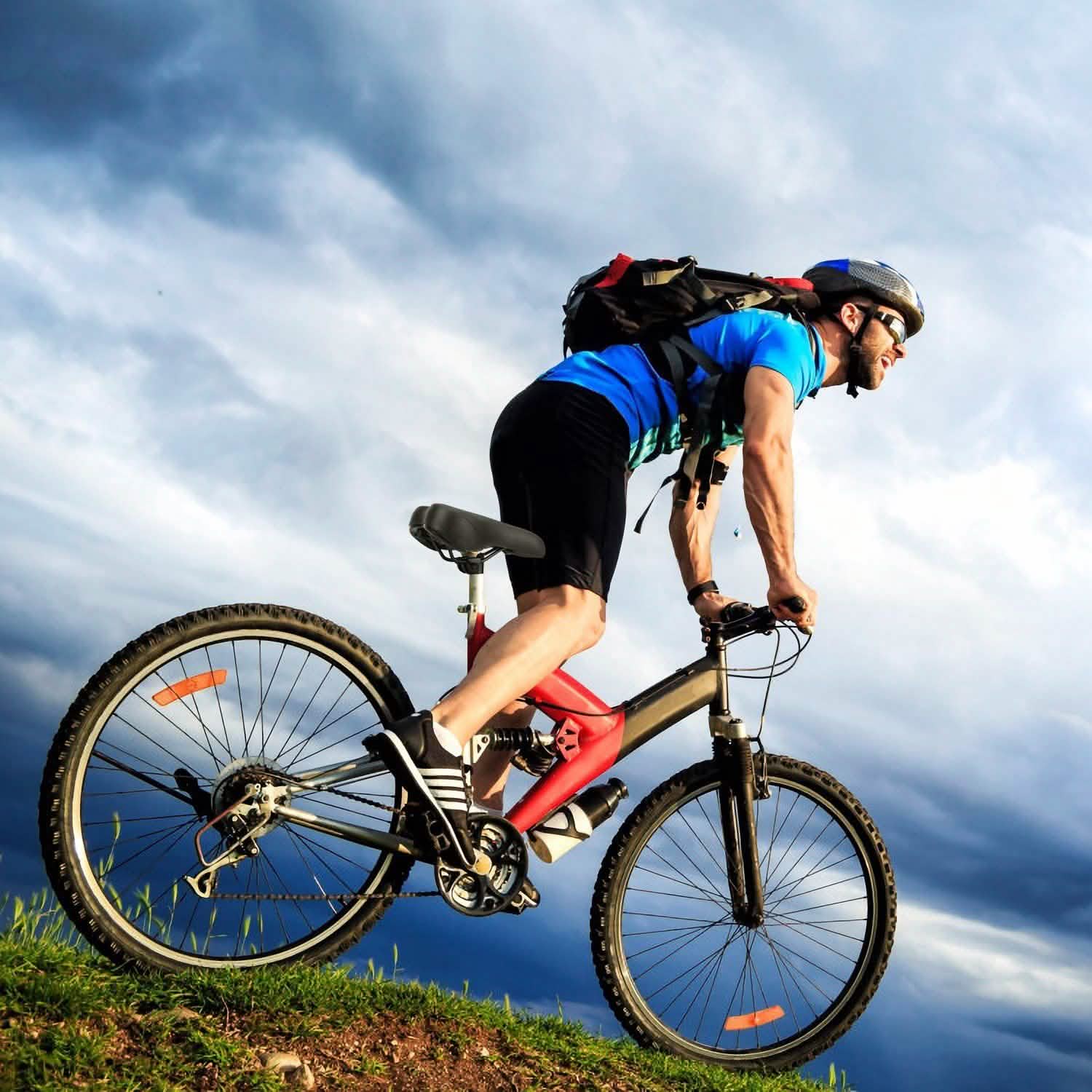 Bicycle Padded Saddle Wear Resistant Hollow Leather Seat Cushion Outdoor Recreation - Tophatter Daily Deals