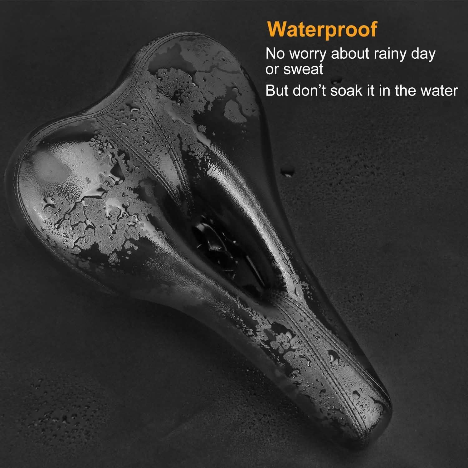 Bicycle Padded Saddle Wear Resistant Hollow Leather Seat Cushion Outdoor Recreation - Tophatter Daily Deals