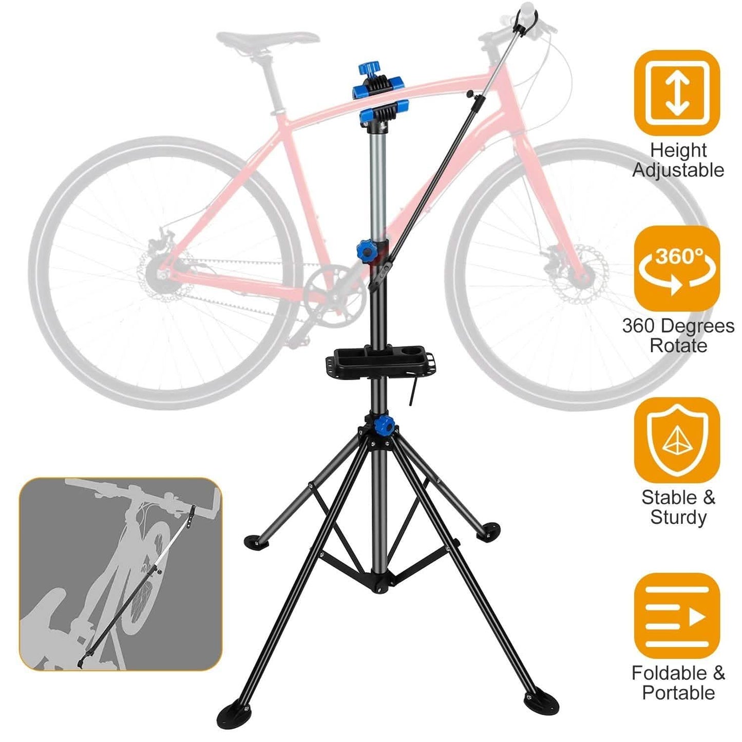 Bicycle Repair Foldable Stand Rack Outdoor Recreation - Tophatter Daily Deals