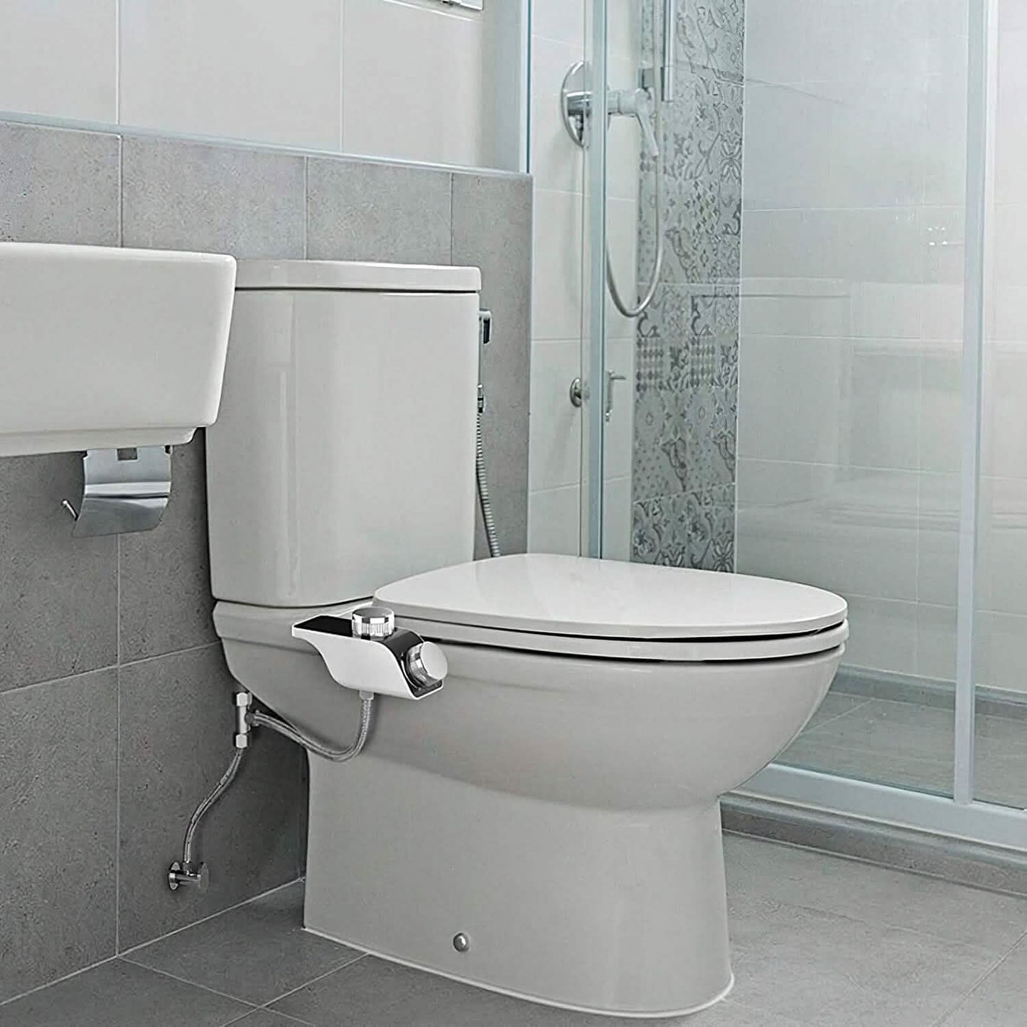 Bidet Attachment Non-Electric Fresh Water Sprayer with Self Cleaning Dual Nozzle Bath - Tophatter Daily Deals