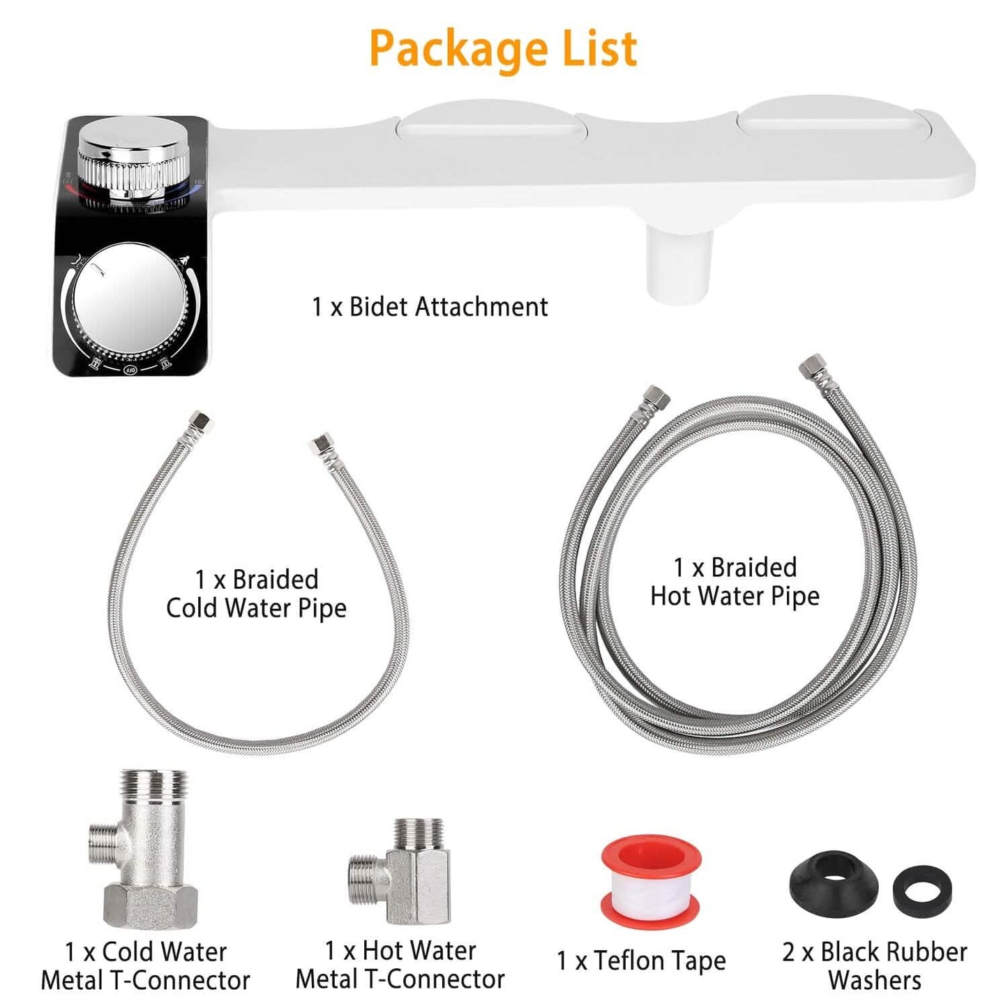 Bidet Attachment Non-Electric Fresh Water Sprayer with Self Cleaning Dual Nozzle Bath - Tophatter Daily Deals