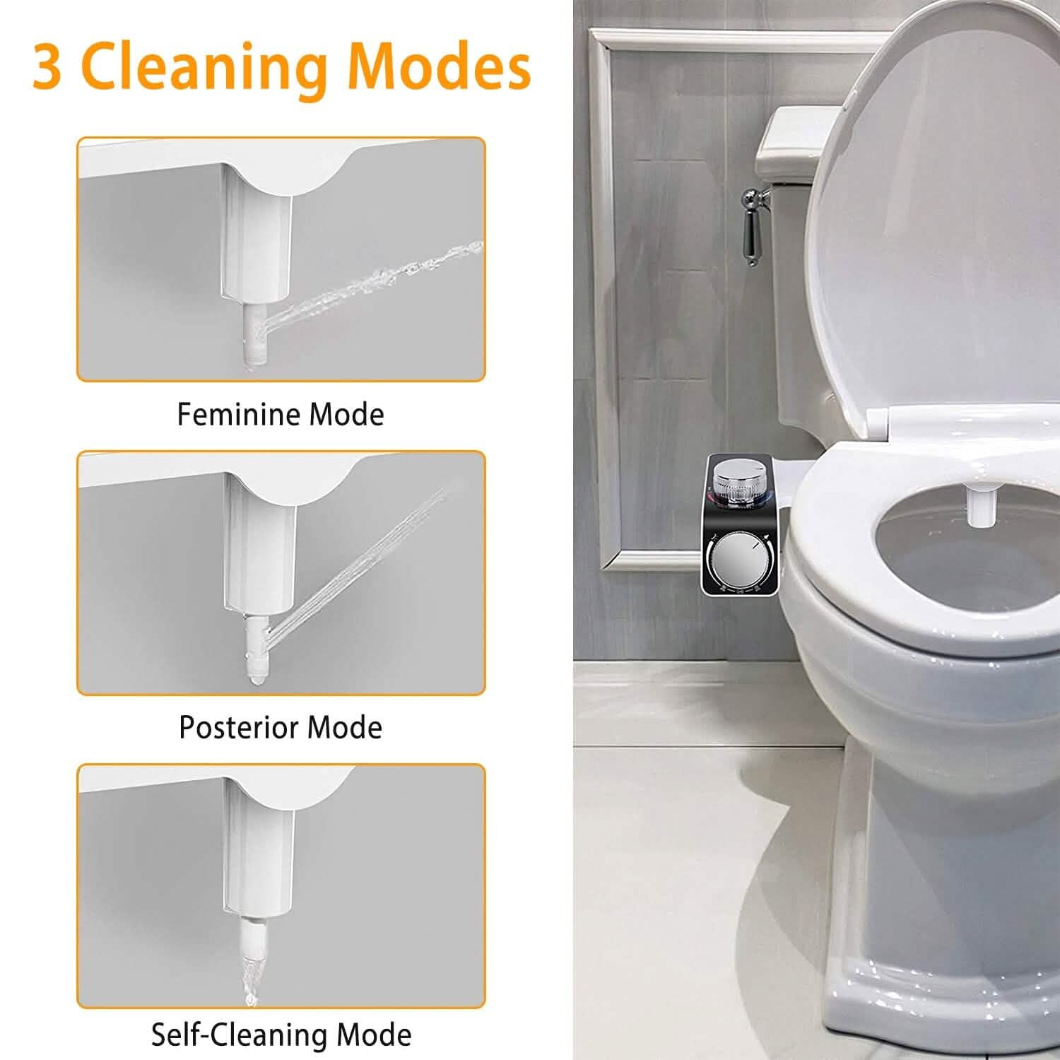 Bidet Attachment Non-Electric Fresh Water Sprayer with Self Cleaning Dual Nozzle Bath - Tophatter Daily Deals