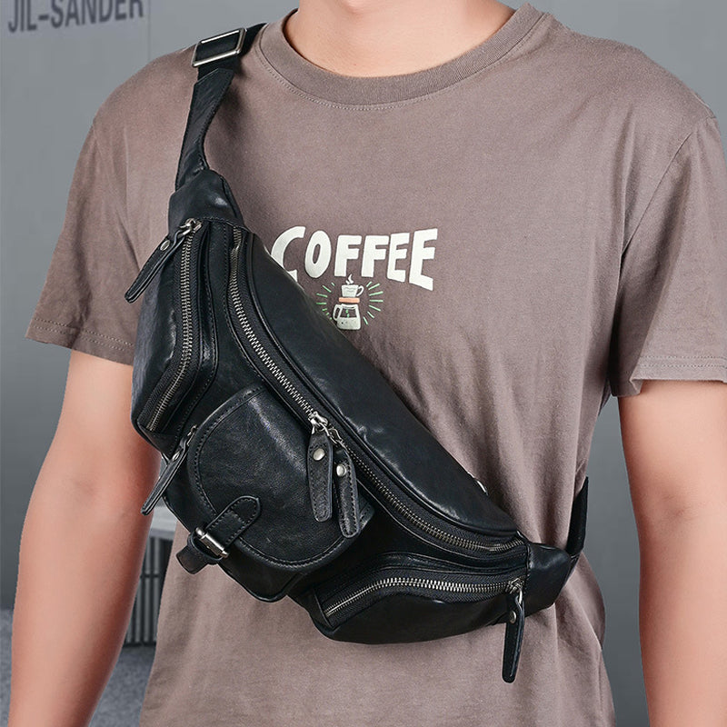 Big Size Leather Chest Bag Waist Chest Bags - Tophatter Daily Deals