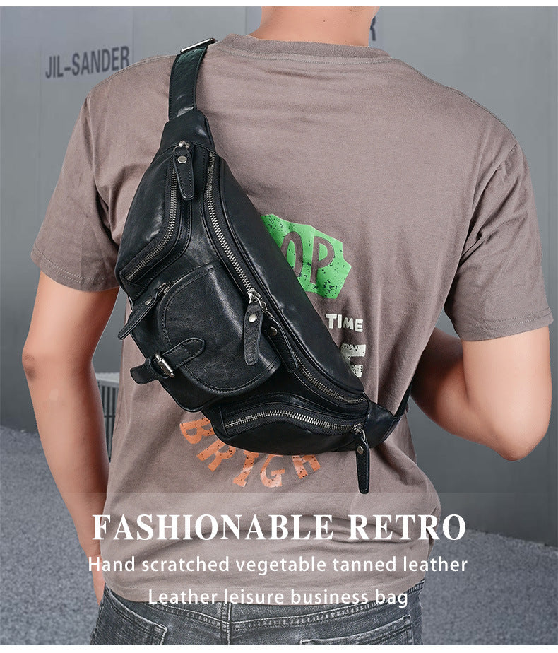Big Size Leather Chest Bag Waist Chest Bags - Tophatter Daily Deals