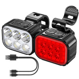 Bike Headlight TailLight IP65 Waterproof Anti-Drop Rechargeable Bicycle Light Set Outdoor Recreation - Tophatter Daily Deals