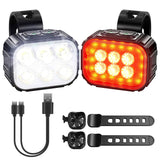 Bike Headlight TailLight IP65 Waterproof Anti-Drop Rechargeable Bicycle Light Set Outdoor Recreation - Tophatter Daily Deals