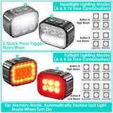 Bike Headlight TailLight IP65 Waterproof Anti-Drop Rechargeable Bicycle Light Set Outdoor Recreation - Tophatter Daily Deals