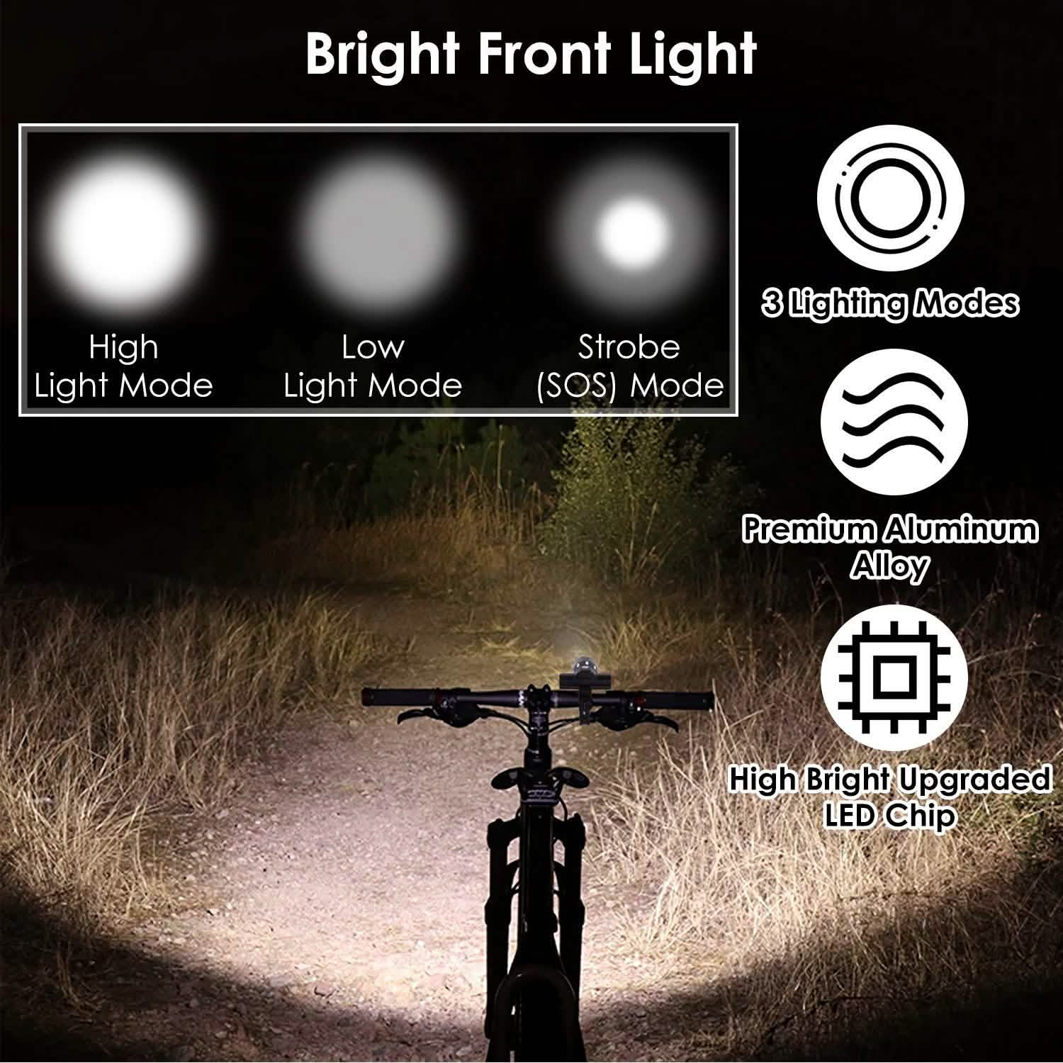 Bike Headlight USB Rechargeable with Bracket Outdoor Recreation - Tophatter Daily Deals