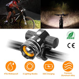 Bike Headlight USB Rechargeable with Bracket Outdoor Recreation - Tophatter Daily Deals