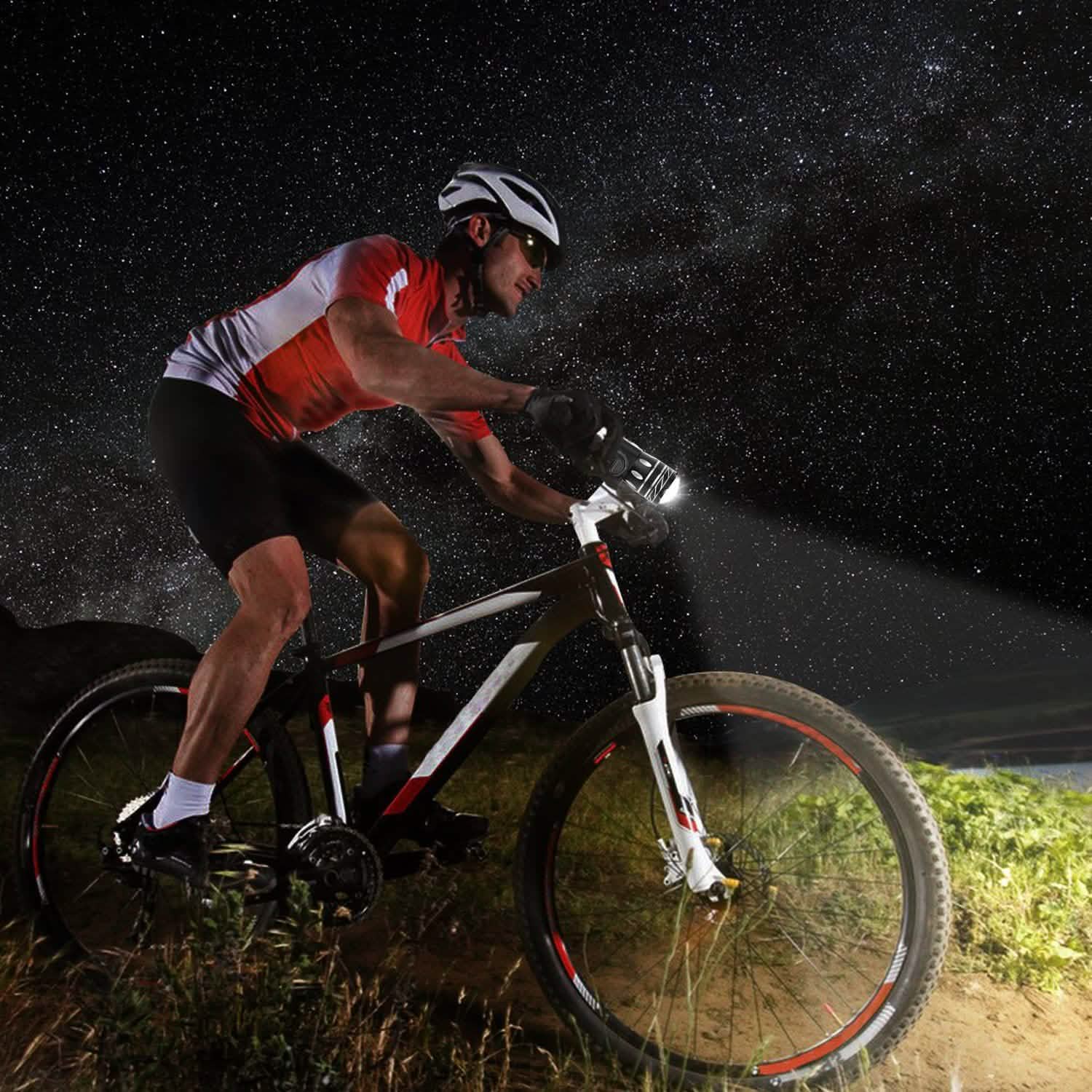 Bike Headlight USB Rechargeable with Bracket Outdoor Recreation - Tophatter Daily Deals