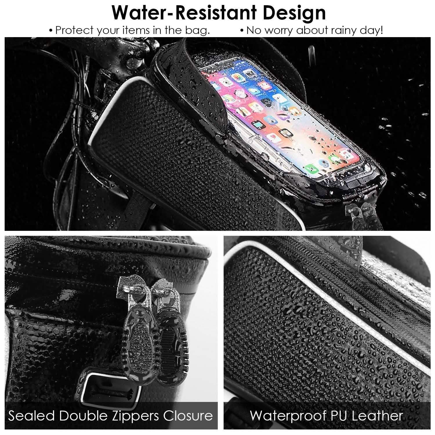 Bike Phone Front Frame Bag with Touch Screen Sun-Visor Outdoor Recreation - Tophatter Daily Deals