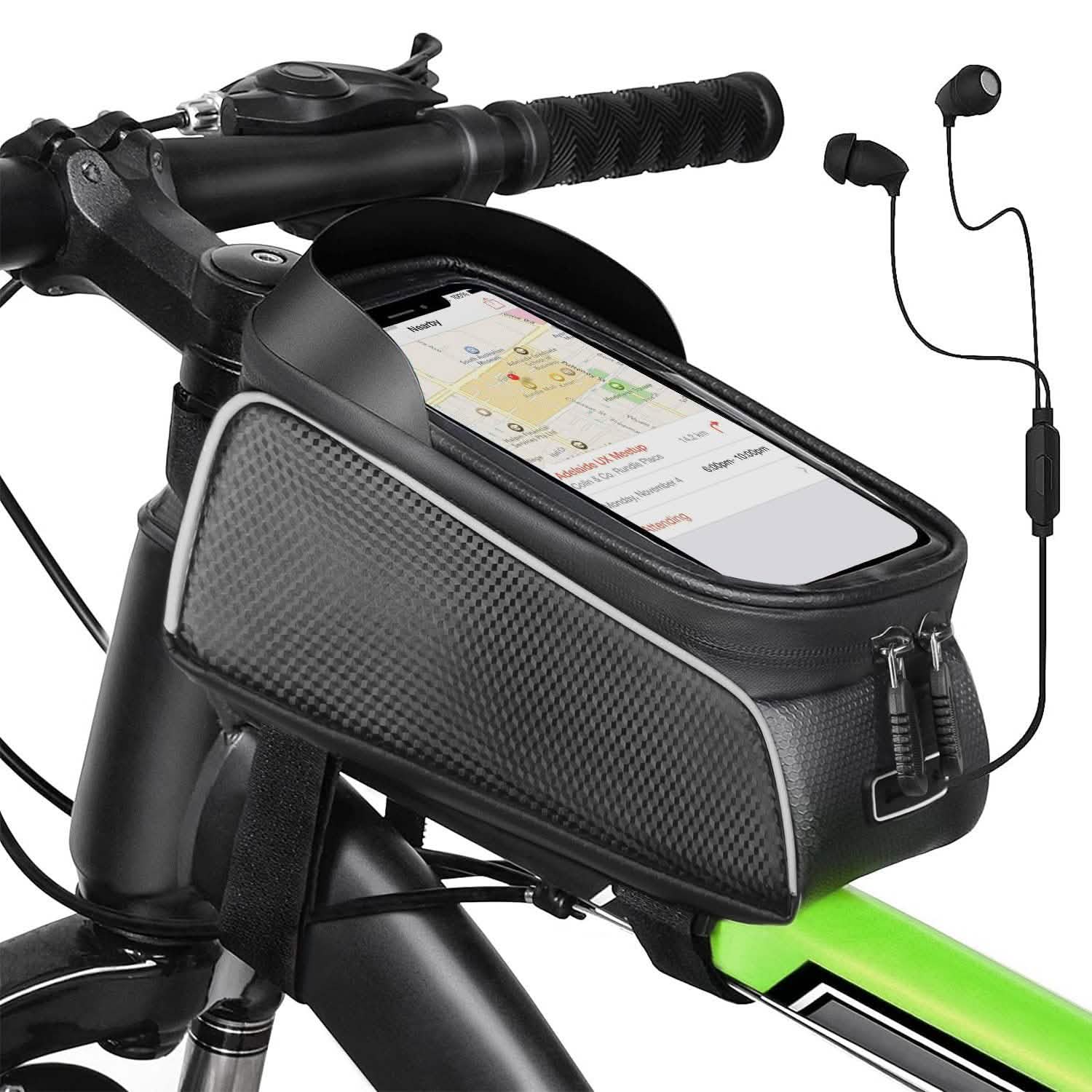 Bike Phone Front Frame Bag with Touch Screen Sun-Visor Outdoor Recreation - Tophatter Daily Deals