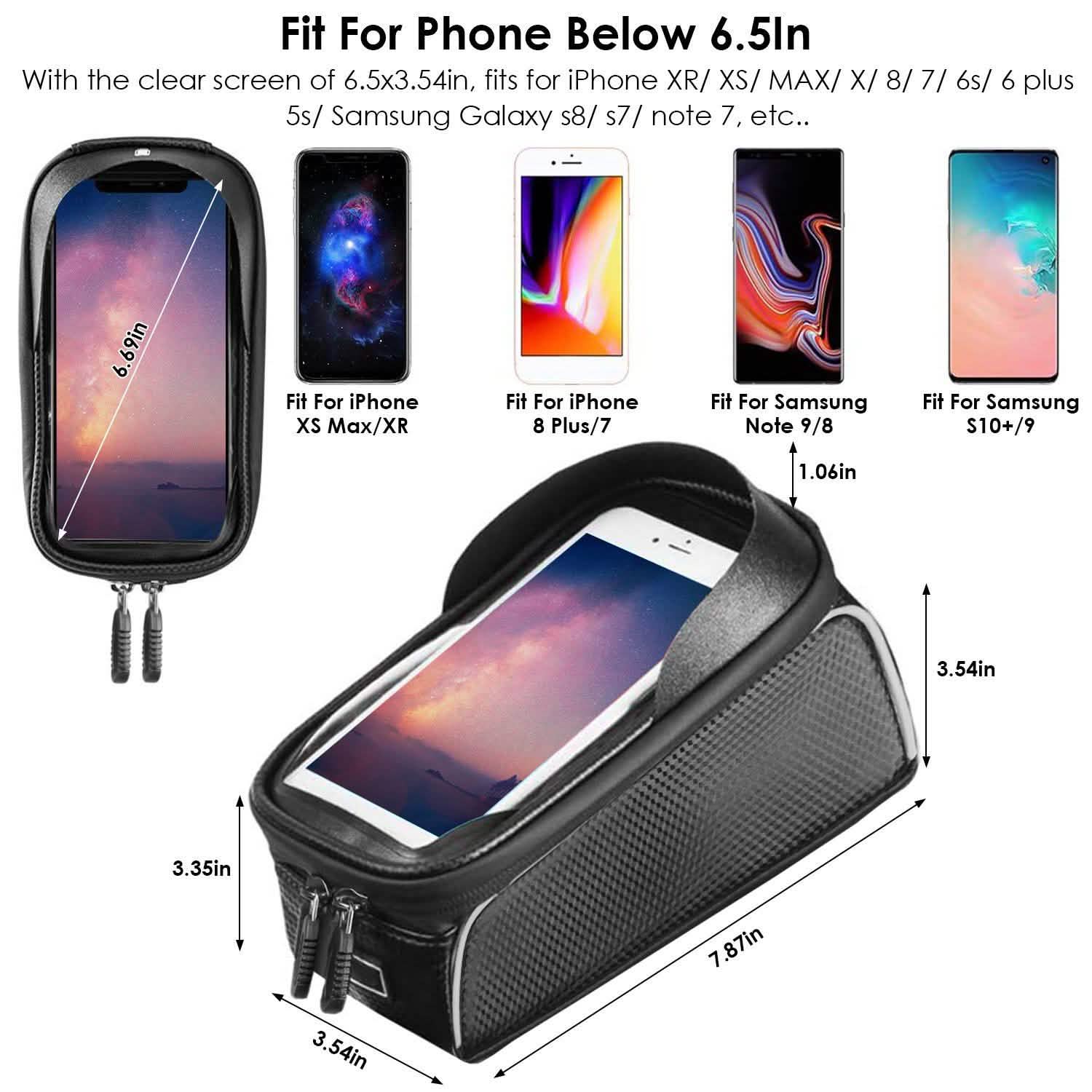 Bike Phone Front Frame Bag with Touch Screen Sun-Visor Outdoor Recreation - Tophatter Daily Deals