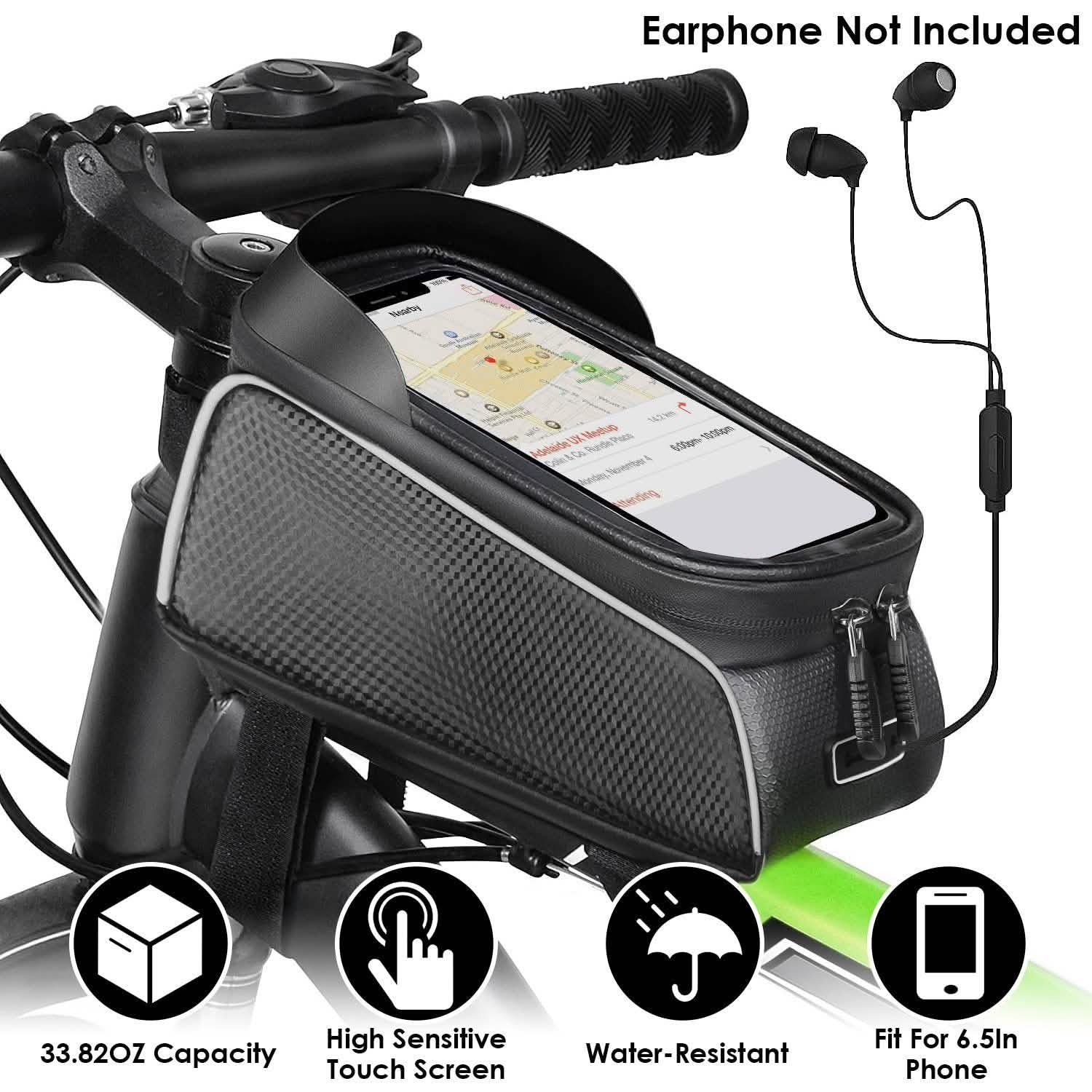 Bike Phone Front Frame Bag with Touch Screen Sun-Visor Outdoor Recreation - Tophatter Daily Deals