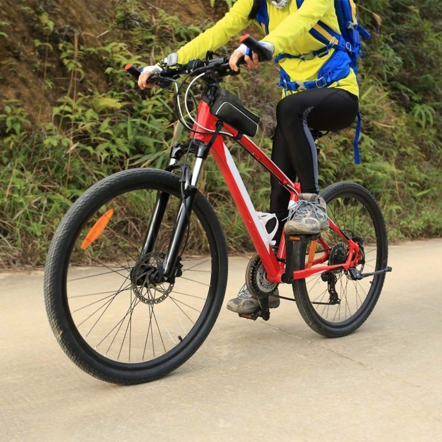 Bike Phone Front Frame Bag with Touch Screen Sun-Visor Outdoor Recreation - Tophatter Daily Deals