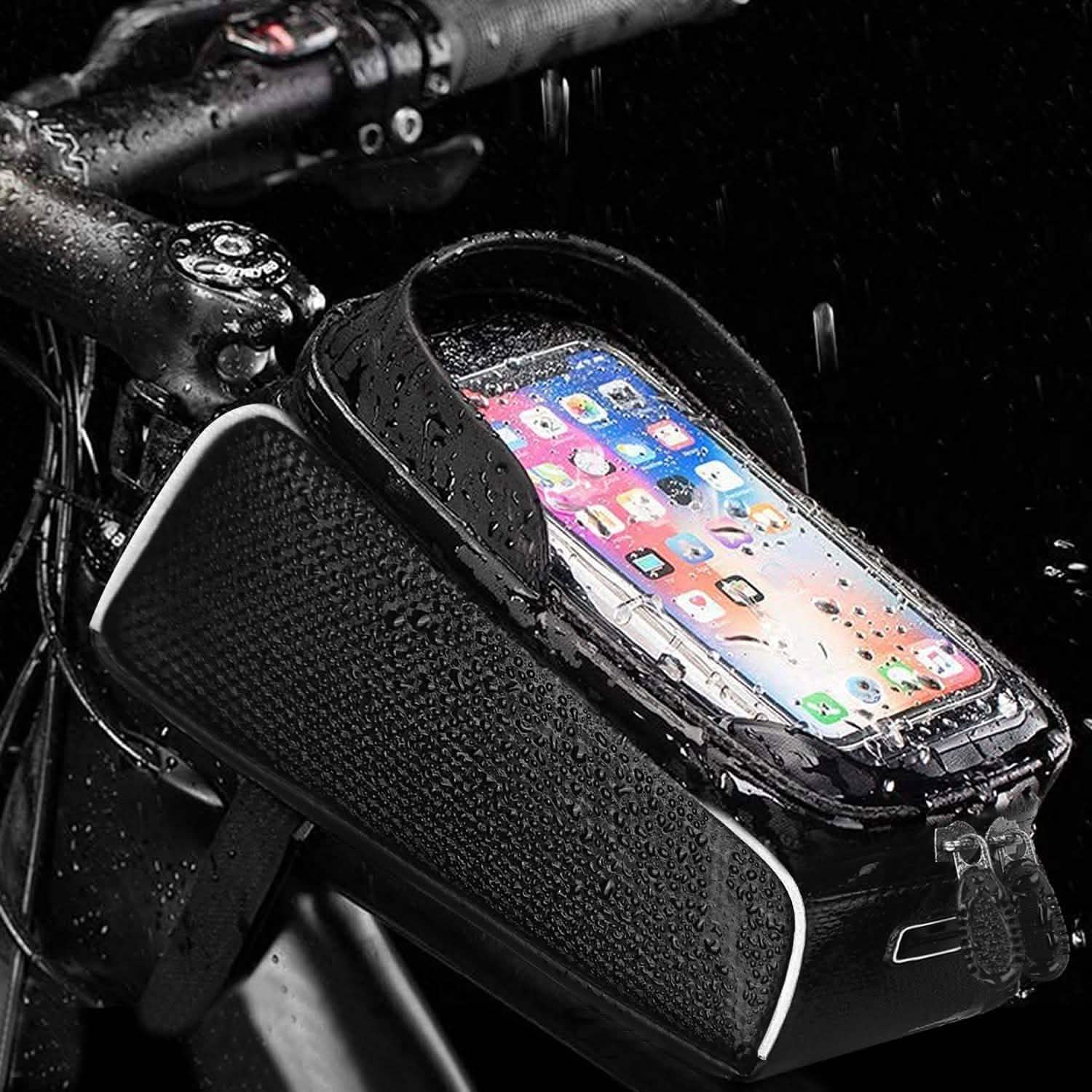 Bike Phone Front Frame Bag with Touch Screen Sun-Visor Outdoor Recreation - Tophatter Daily Deals