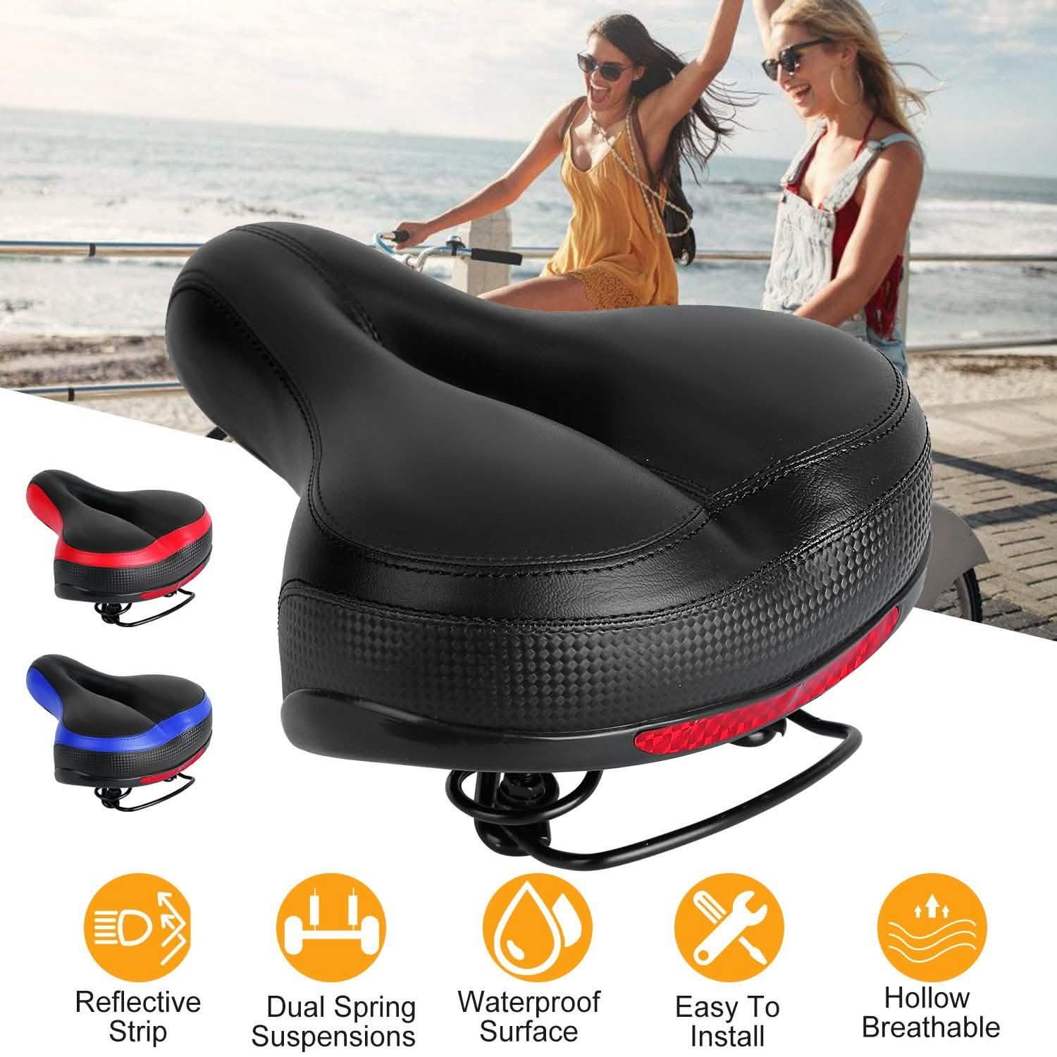 Bike Seat Water Resistant Bicycle Padded Saddle Wear Outdoor Recreation - Tophatter Daily Deals